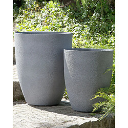 Beliani Lot de 2 cache-pots gris 43 x 43 cm CROTON