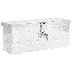 vidaXL Boîte de rangement Argenté 50x15x20,5 cm Aluminium 