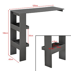 Helloshop26 Table de bar stylée bistrot murale 120 cm gris foncé 03_0006219