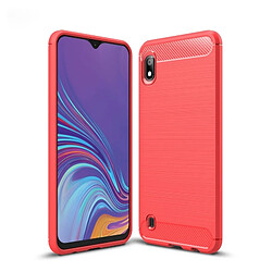 Wewoo Coque en TPU antichoc fibre de carbone texture brossée pour Galaxy (rouge)