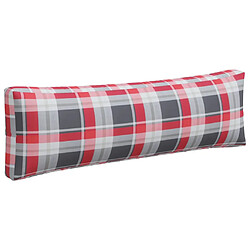 Acheter vidaXL Coussins de palette lot de 3 motif à carreaux rouge tissu