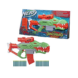 Hasbro Pistolet Blaster Motorisé Dinosquad Rex-Rampage avec Viseur et 20 Fléchettes Rouge