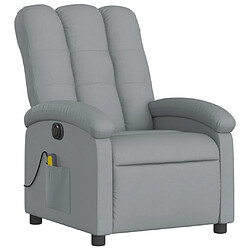 Avis Maison Chic Fauteuil Relax pour salon, Fauteuil de massage inclinable électrique gris clair tissu -GKD88161