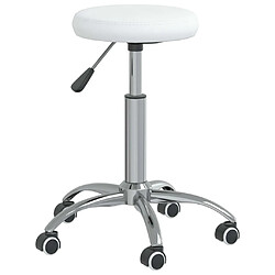 vidaXL Tabouret de massage Similicuir Blanc