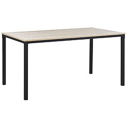 Beliani Table de salle à manger effet bois clair / noir 150 x 90 cm HOCKLEY