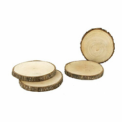 The Home Deco Factory Set de 4 dessous de verre en rondin de bois 11 cm.