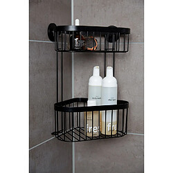 WENKO Etagère d'angle murale de douche indus Classic - L. 23 x H. 33 cm - Noir pas cher