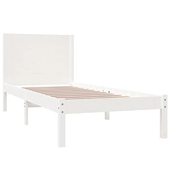 Acheter Maison Chic Lit Moderne Chambre - Cadre/structure de lit pour adulte Blanc Bois de pin massif 100x200 cm -MN44585