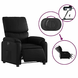 Maison Chic Fauteuil Relax pour salon, Fauteuil inclinable électrique Noir Similicuir -GKD78615 pas cher