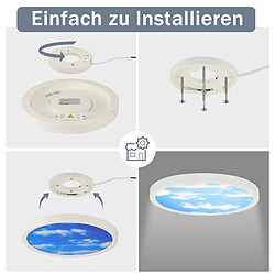 Acheter Autres Temps ZMH Plafonnier LED Salle de Bain - 23W Plat 23cm Salle de Bain Blanc Neutre IP44