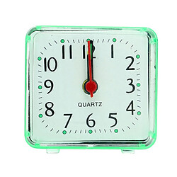 Wewoo Horloge murale Carré Réveil Transparent Etui Compact Numérique Mini Chambre Chevet Bureau Électronique Vert