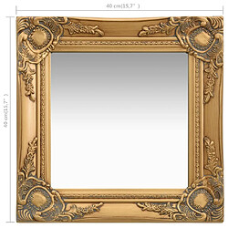 Maison Chic Miroir mural style baroque | Miroir Décoration pour Maison Salle de Bain 40x40 cm Doré -GKD11900 pas cher