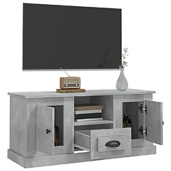 Maison Chic Meuble TV scandinave - Banc TV pour salon gris béton 100x35,5x45 cm bois d'ingénierie -MN32208 pas cher