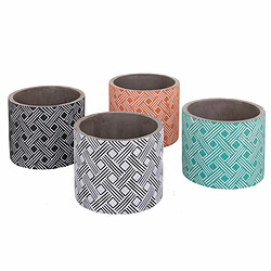 BigBuy Garden Set de pots de fleurs Fiore Ciment Cylindrique 14 x 14 x 12 cm (4 Unités)