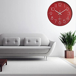 Batterie D'horloge Murale Silencieuse Intelligente Pour La Maison, Salon, Cuisine, Patio, Décor, Rouge pas cher