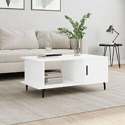 Maison Chic Table basse,Table Console Table d'appoint, Table pour salon blanc 90x50x40 cm bois d'ingénierie -MN33209