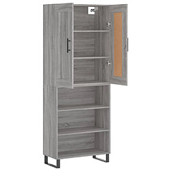 Avis vidaXL Buffet haut Sonoma gris 69,5x34x180 cm Bois d'ingénierie