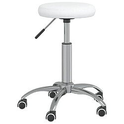 vidaXL Tabouret de massage Similicuir Blanc