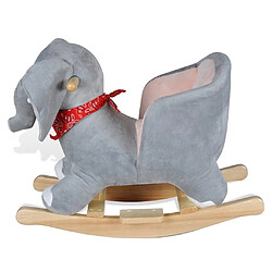 Helloshop26 Siège fauteuil chaise à bascule enfant jouet tissu gris 0102021