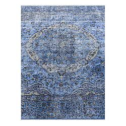 Vidal Tapis de laine 254x163 Bleu Ultra Vintage pas cher