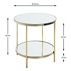 Pegane Table d'appoint doré en métal coloris doré et verre -diamètre 45 x hauteur 46 cm