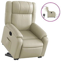 vidaXL Fauteuil inclinable électrique crème similicuir