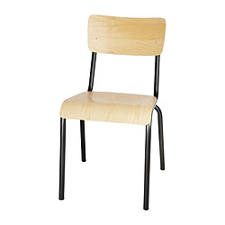 Chaises avec Assise et Dossier en Bois Gris Métal - Gamme Cantina - Lot de 4 - Bolero