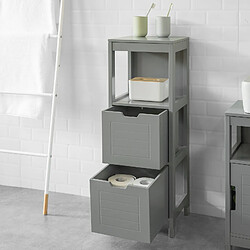 SoBuy FRG127-SG Meuble Demi-Colonne Meuble Bas de Salle de Bain Armoire Toilette