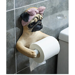 Acheter Universal Décoration résine pug chien mouchoir porte-rouleaux de papier toilette durable salle de bains animal dame chien mur accrochage papier toilette boîte(Jaune)