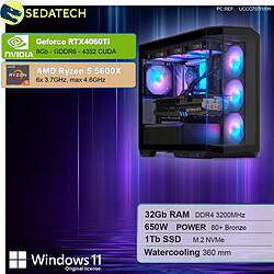 Sedatech PC Gamer V360 • AMD Ryzen 5 5600X • RTX4060Ti • 32Go RAM • 1To SSD M.2 • Windows 11