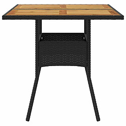 Maison Chic Table de jardin | Table d'extérieur et dessus en bois d'acacia noir résine tressée -GKD39213 pas cher