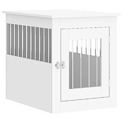 vidaXL Meuble de cage pour chiens blanc 55x75x65 cm bois d'ingénierie