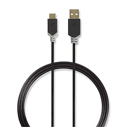 NEDIS Câble USB 2.0 Type-C Mâle - A Mâle 1,0 m Anthracite