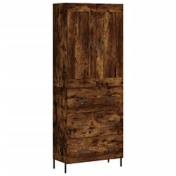 vidaXL Buffet haut Chêne fumé 69,5x34x180 cm Bois d'ingénierie