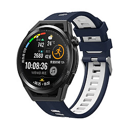 Bracelet en silicone bicolore pour Huawei Watch GT 3 - Bleu/Blanc