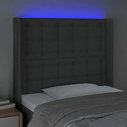 Acheter Maison Chic Tête de lit scandinave à LED,meuble de chambre Gris foncé 83x16x118/128 cm Tissu -MN20613