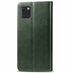 Avis Wewoo Housse Coque Pour Galaxy Note10 Lite / A81 / M60s Boucle en cuir de couleur unie rétro de protection téléphone portable avec cadre photo et fente carte et portefeuille et fonction de support vert