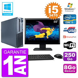 PC Lenovo M82 SFF Ecran 22" i5-3470 RAM 8Go Disque 250Go Graveur DVD Wifi W7 - Occasion