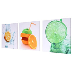 Decoshop26 Toile de décoration murale tableaux fruit kit de 3 pièces 150x50cm DEC04050