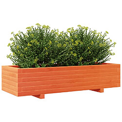 Avis vidaXL Jardinière cire marron 110x40x26,5 cm bois de pin massif