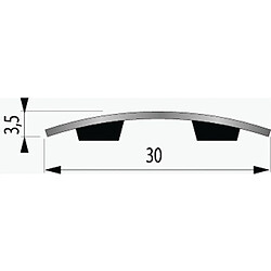 Dinac Seuil plat avec adhésif en inox brillant 30 x 730 mm