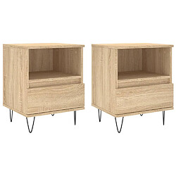 vidaXL Tables de chevet 2 pcs chêne sonoma 40x35x50 cm bois ingénierie