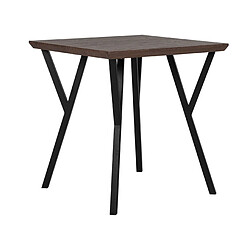 Beliani Table 70 x 70 cm bois foncé et noir BRAVO