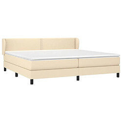 Avis Maison Chic Structures de lit + matelas,Lit à sommier tapissier avec matelas Crème 200x200 cm Tissu -MN63502