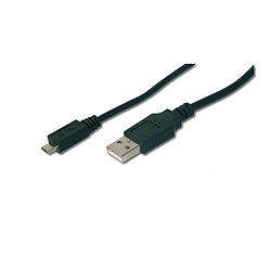 Digitus USB A - Micro USB B 1 m câble USB Micro-USB B Noir