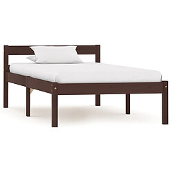 vidaXL Cadre de lit sans matelas marron foncé bois pin massif 90x200cm