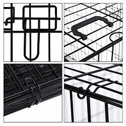 Feandrea Cage pour Chiens, 2 Portes, Pliable, Transportable, avec Poignées et Plateau, Format XXL 122 x 76 x 81 cm Noir PPD48H pas cher