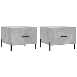 Maison Chic Lot de 2 Tables basses,Table Console pour salon gris béton 50x50x40 cm bois d'ingénierie -MN33742