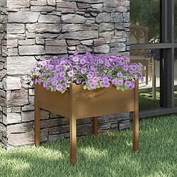 Maison Chic Jardinière,Bac à fleurs - pot de fleur d'extérieur Marron miel 70x70x70 cm Pin massif -GKD54011