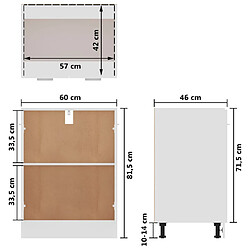 vidaXL Armoire de plancher Blanc brillant 60x46x81,5cm Bois ingénierie pas cher